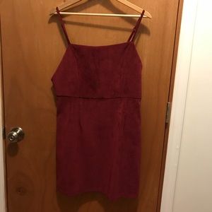 Maroon corduroy mini dress